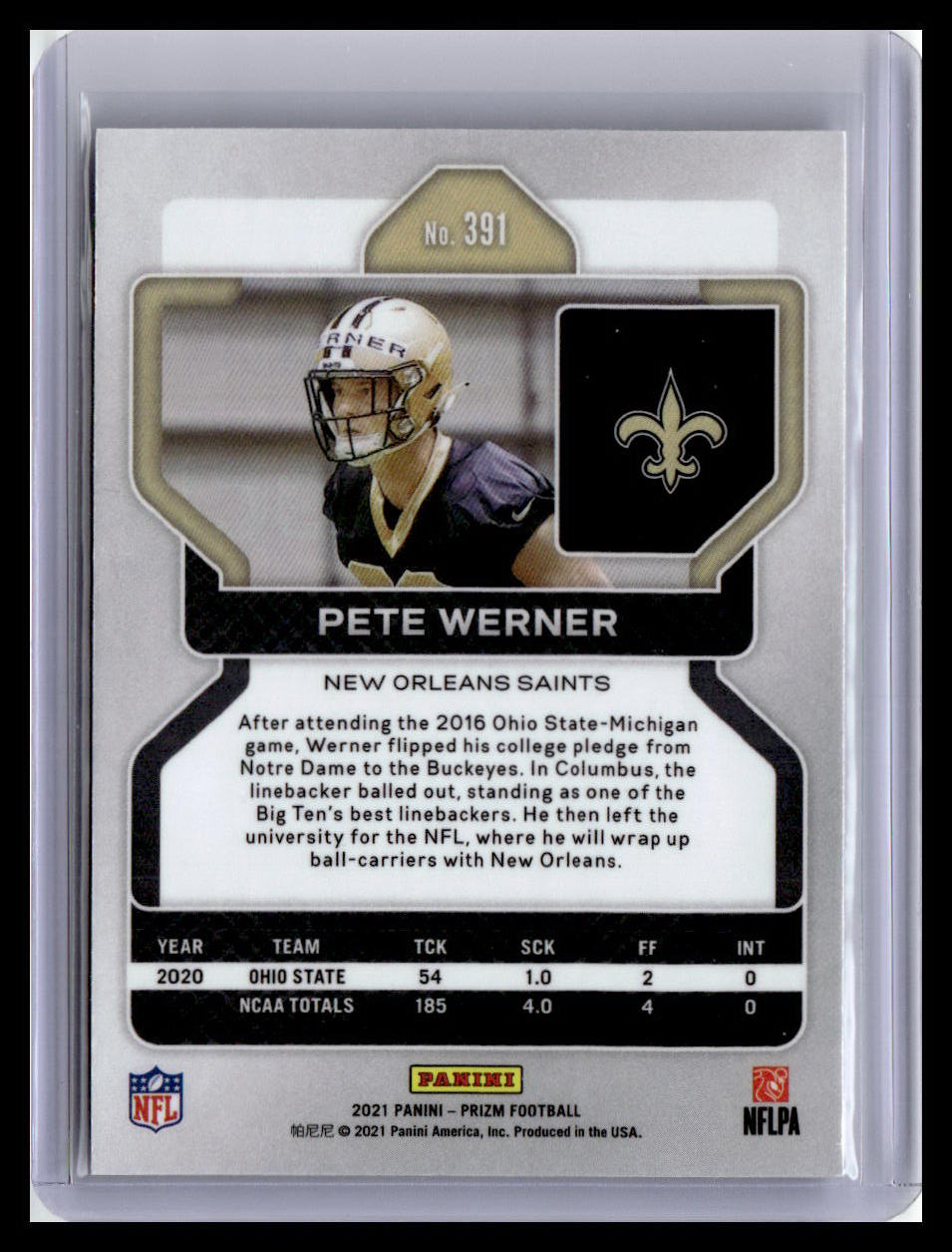 2021 Panini Prizm #391 Pete Werner