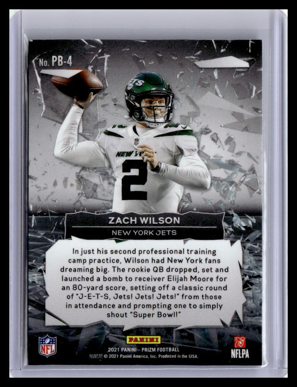 2021 Panini Prizm #PB-4 Zach Wilson Prizm Break