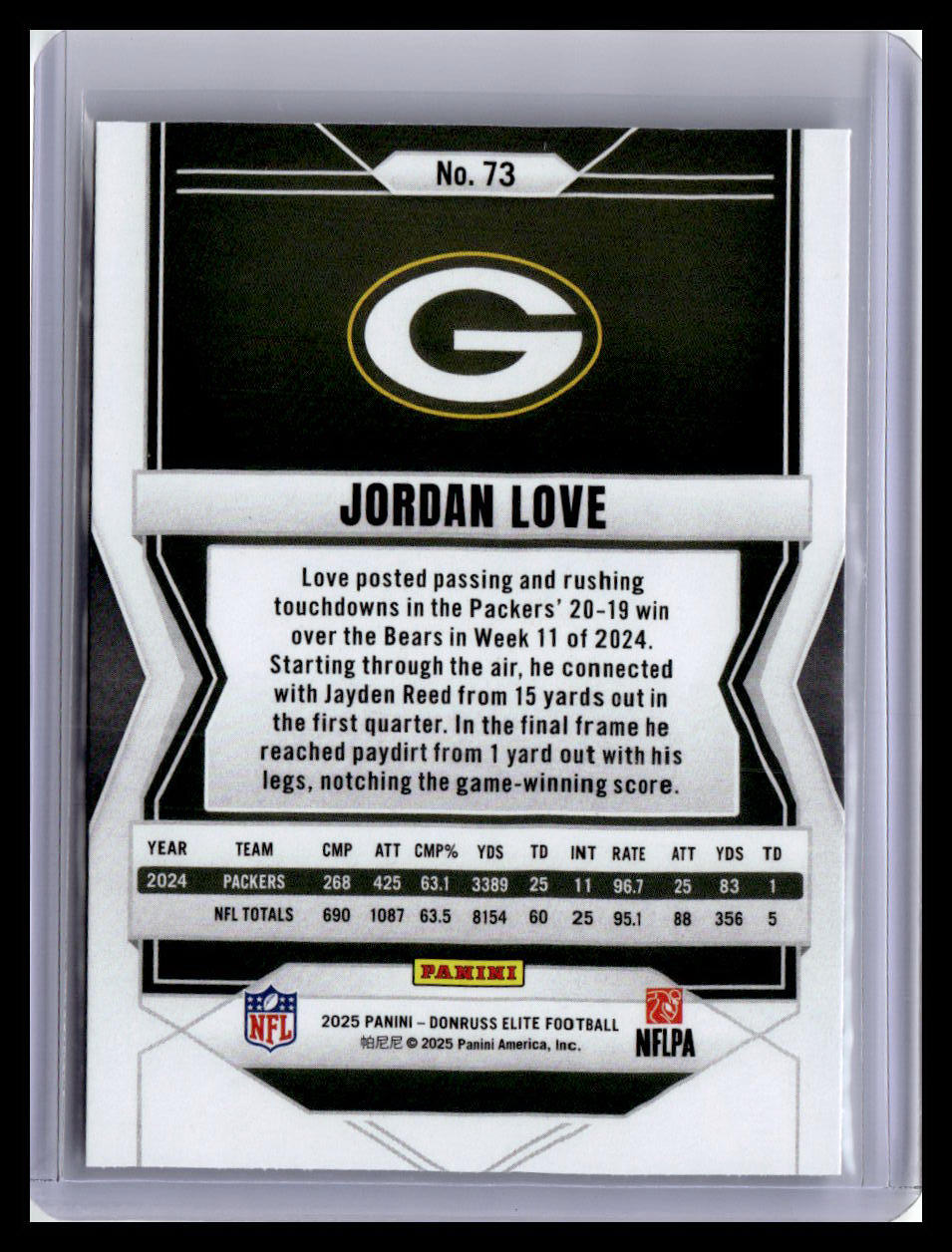 2025 Donruss Elite #73 Jordan Love