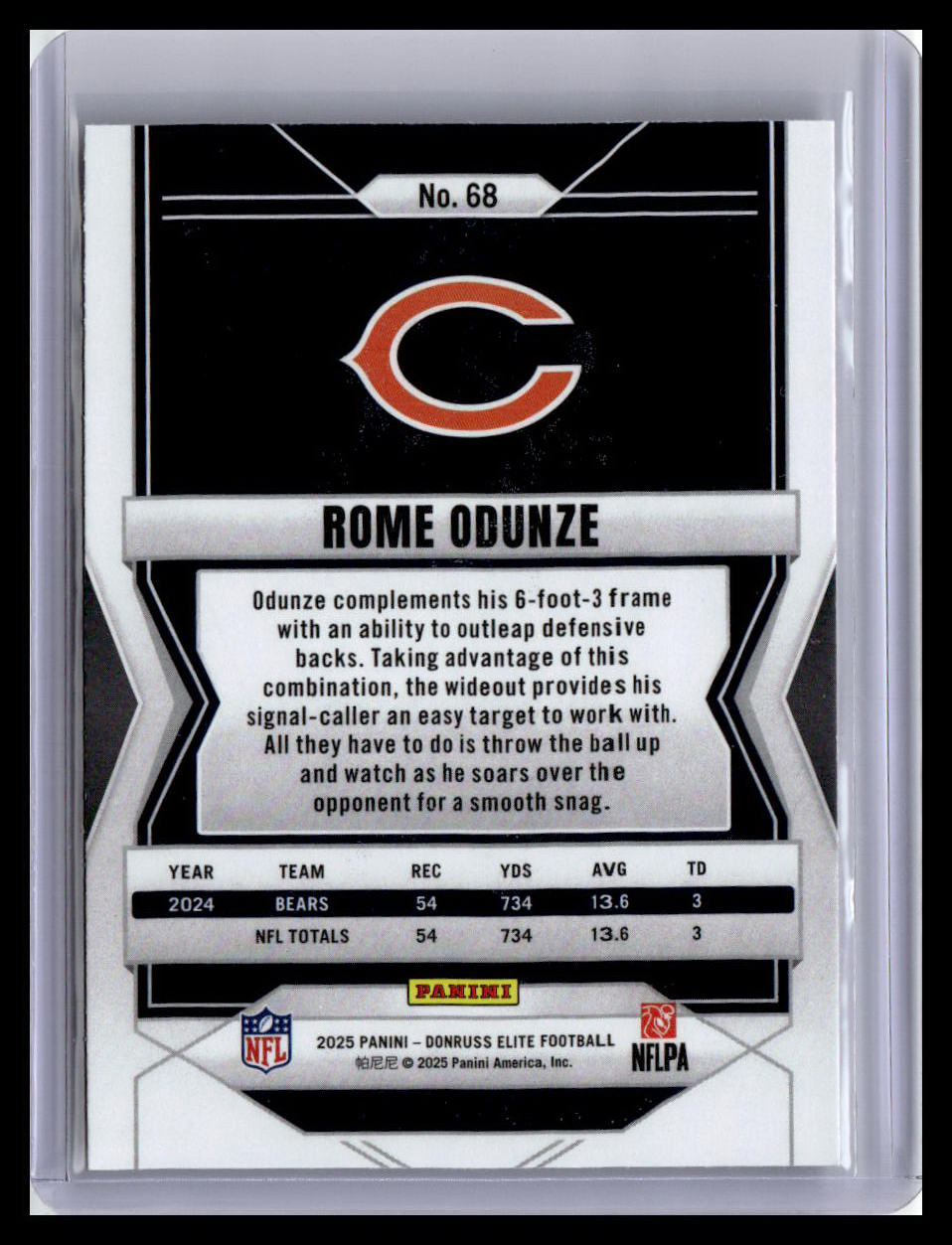 2025 Donruss Elite #68 Rome Odunze