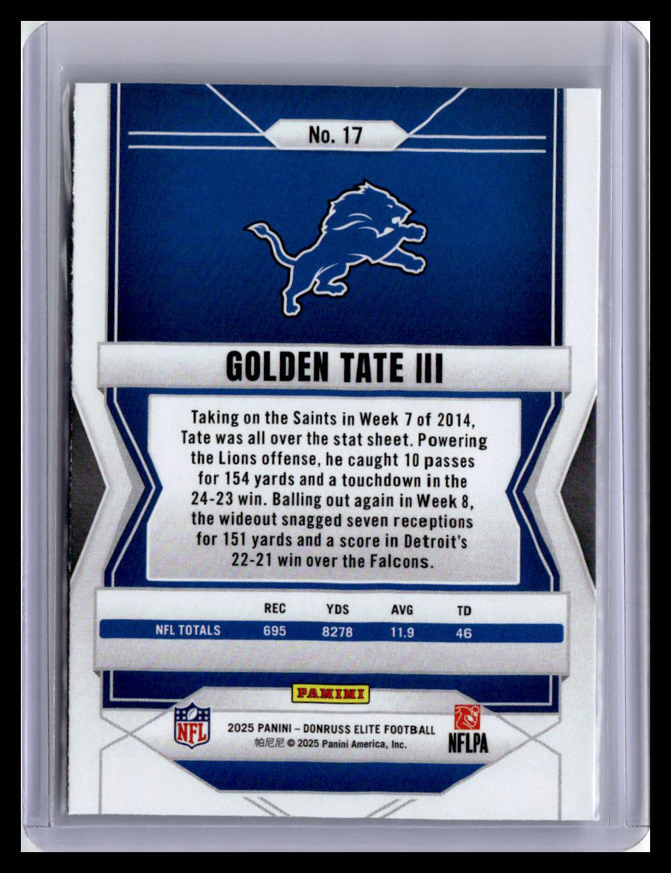 2025 Donruss Elite #17 Golden Tate III