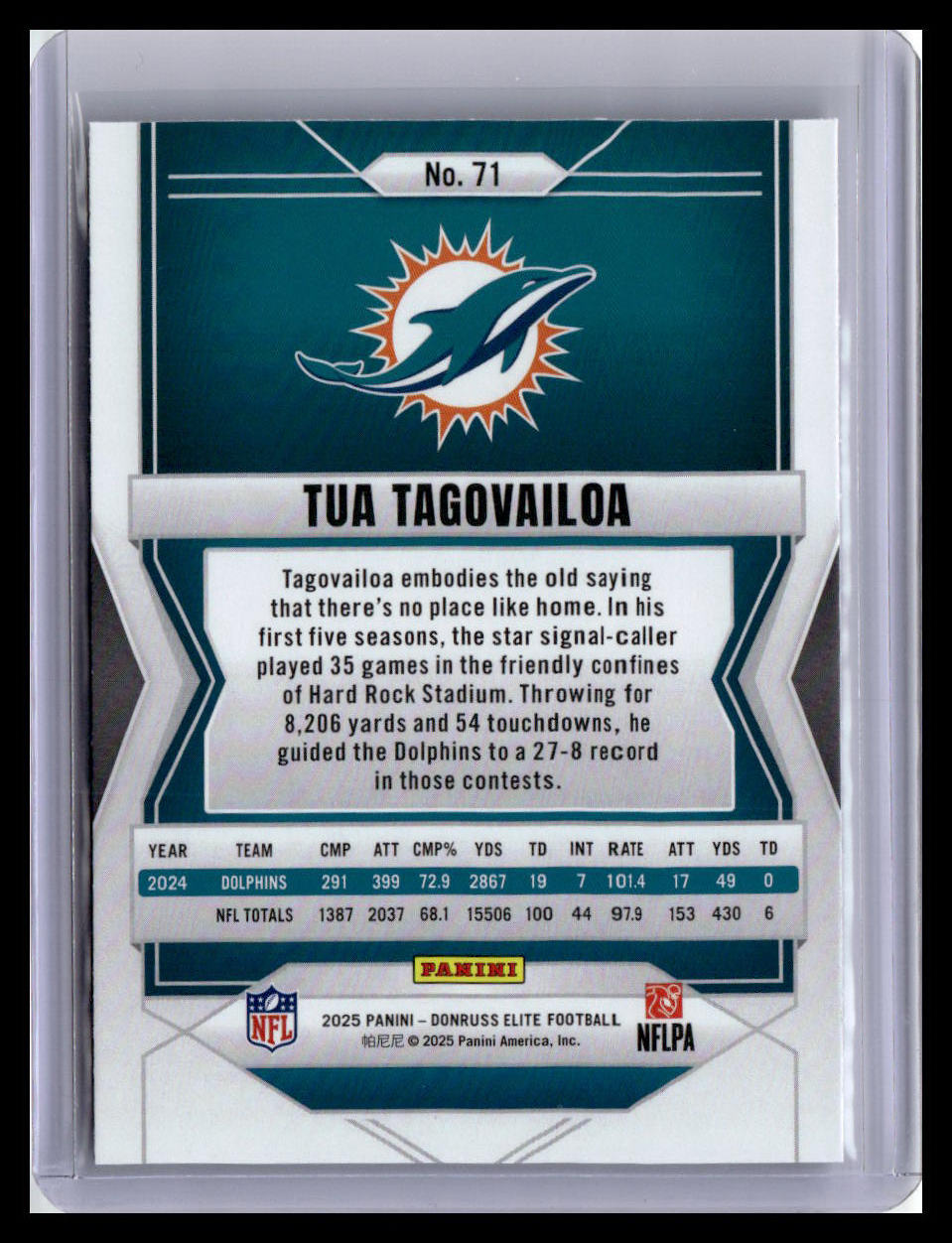 2025 Donruss Elite #71 Tua Tagovailoa