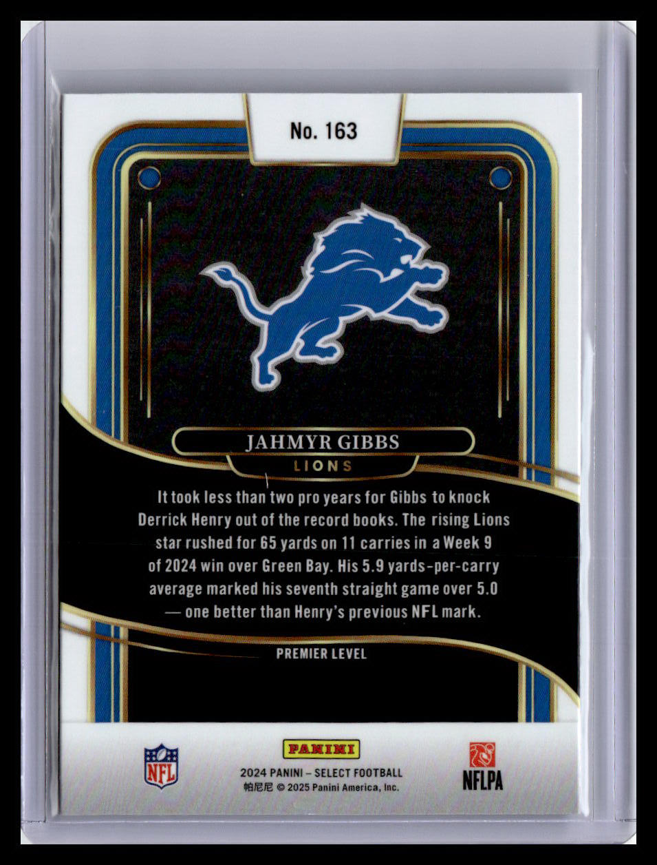 2024 Panini Select #163 Jahmyr Gibbs