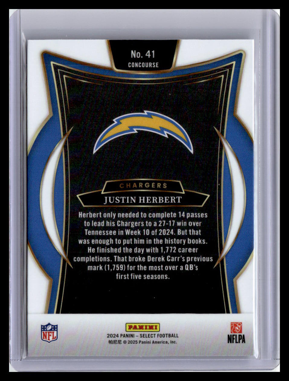 2024 Panini Select #41 Justin Herbert