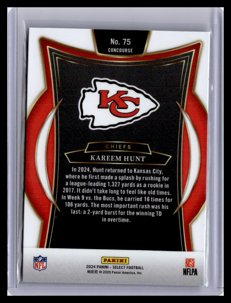 2024 Panini Select #75 Kareem Hunt