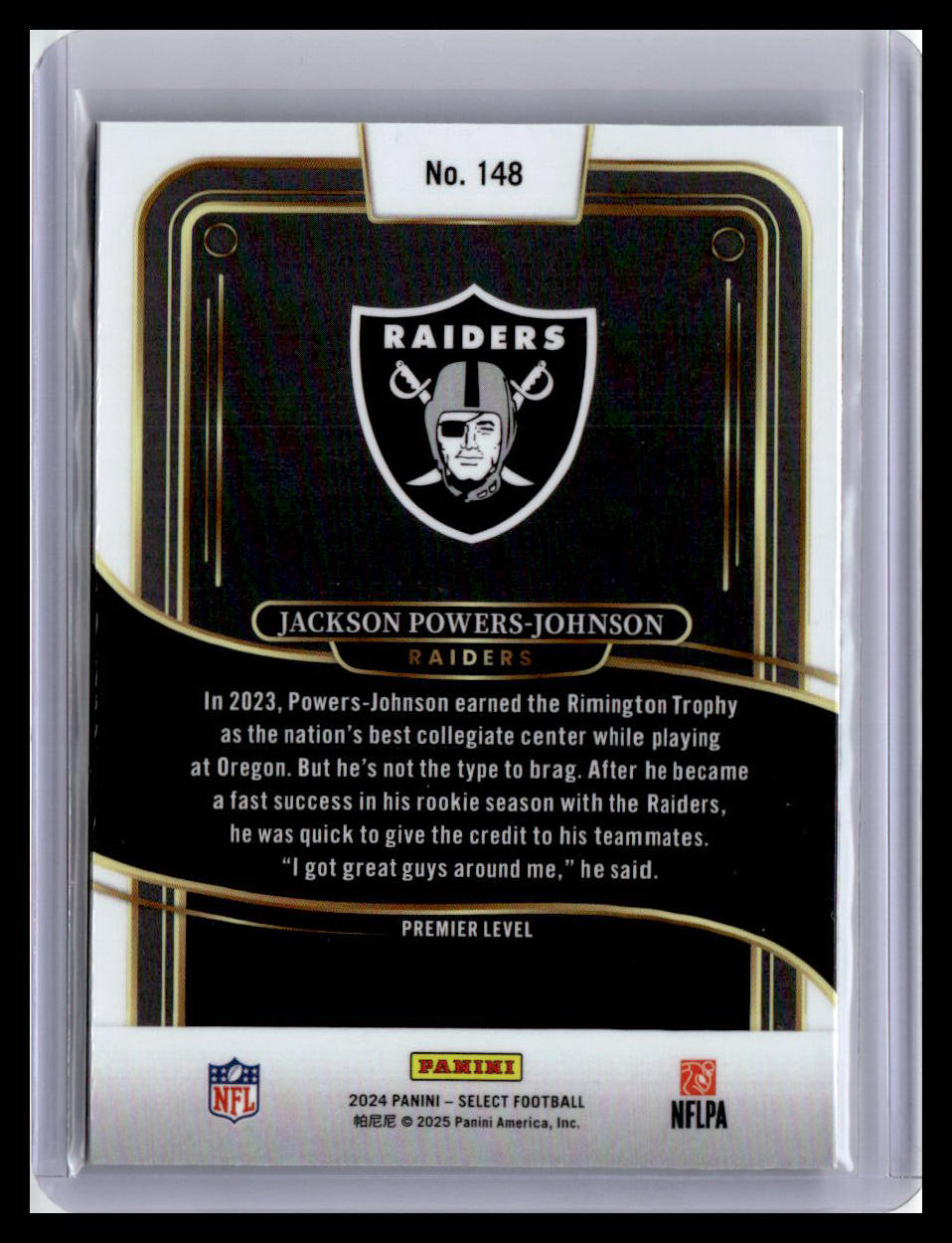 2024 Panini Select #148 Jackson Powers-Johnson