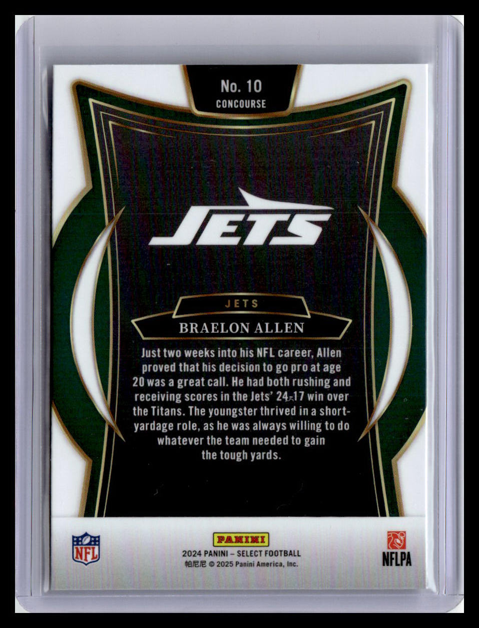 2024 Panini Select #10 Braelon Allen