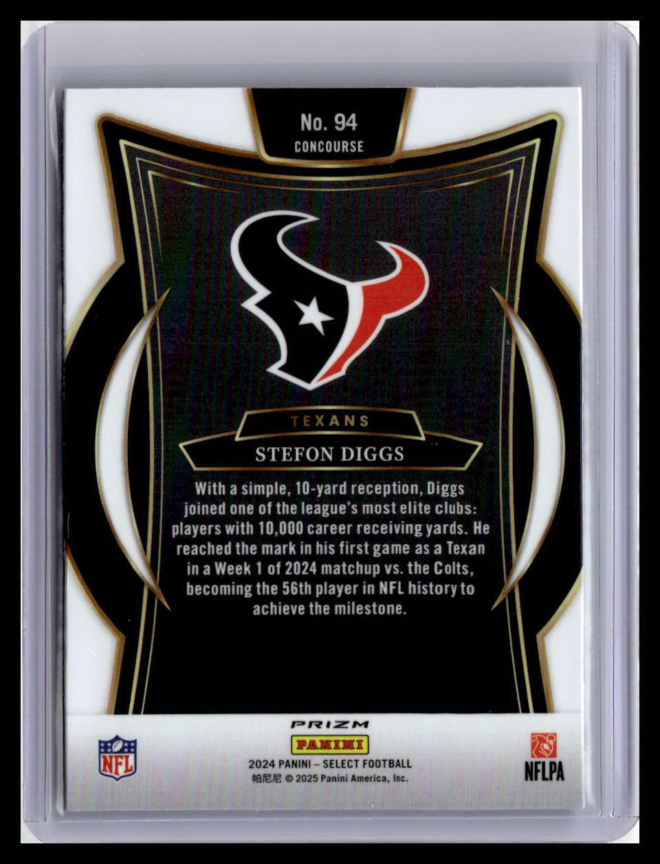 2024 Panini Select #94 Stefon Diggs Red & Blue Prizm Shock