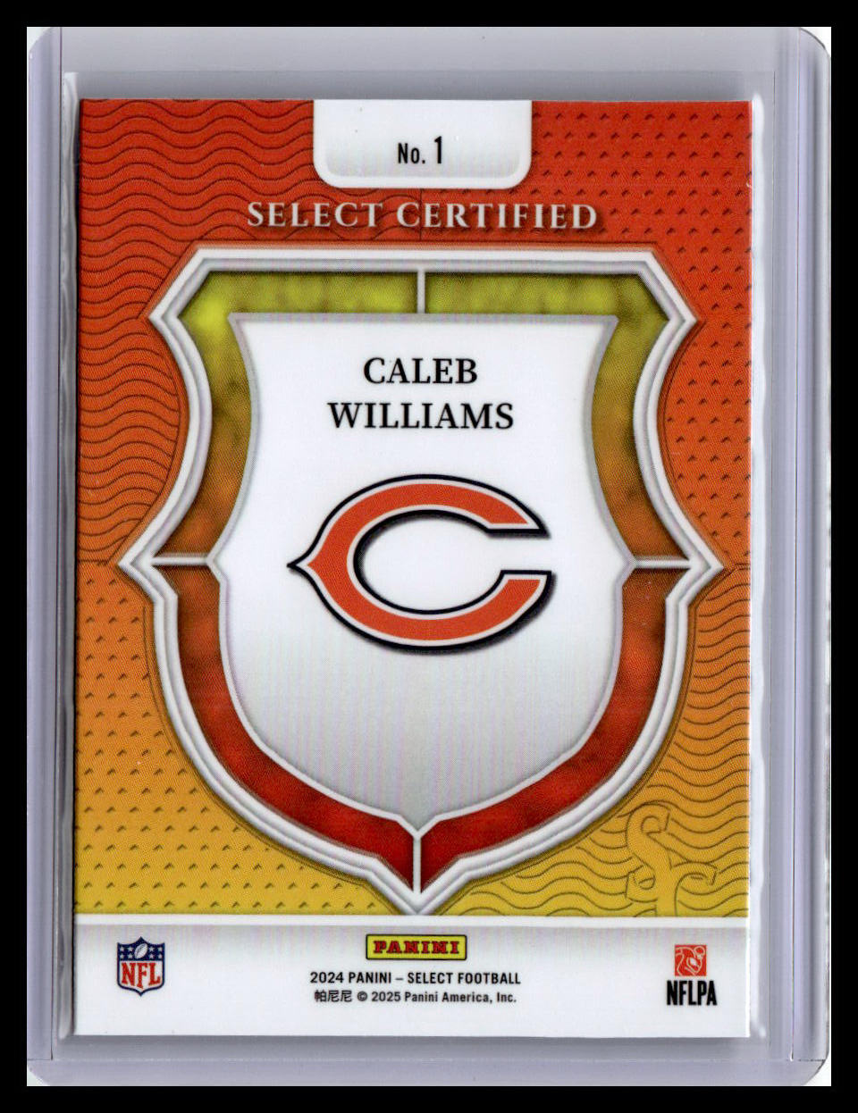 2024 Panini Select #1 Caleb Williams Select Certified Rookies