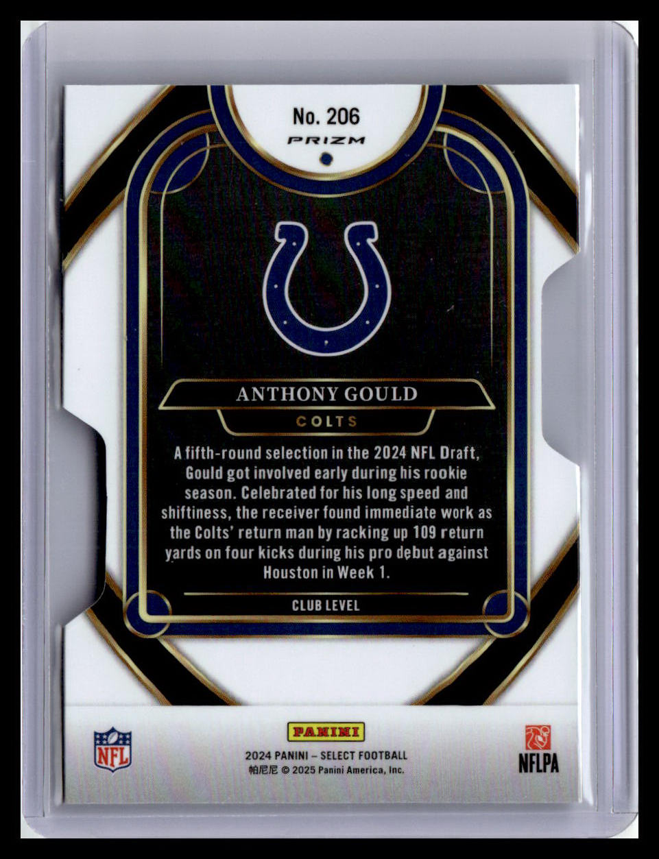 2024 Panini Select #206 Anthony Gould Silver Prizm Die Cut