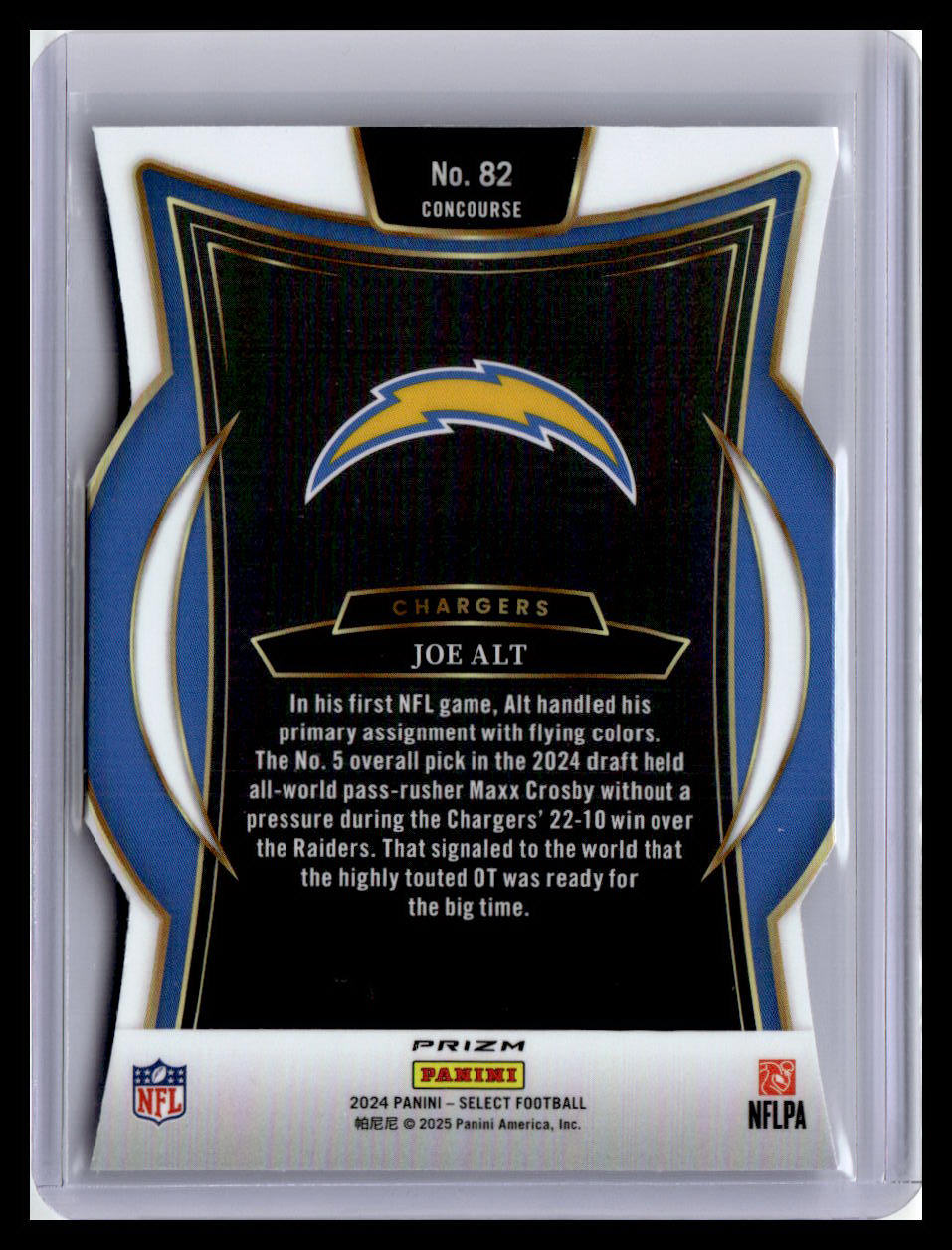 2024 Panini Select #82 Joe Alt Silver Prizm Die Cut