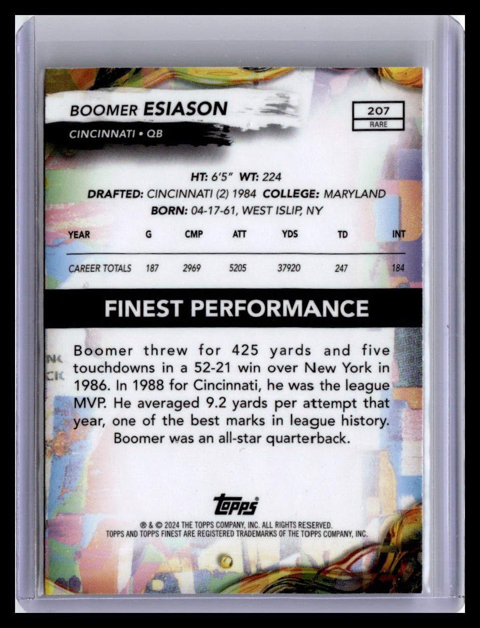 2024 Finest #207 Boomer Esiason