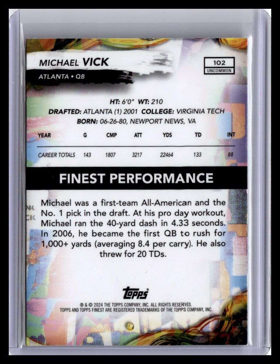 2024 Finest #102 Michael Vick