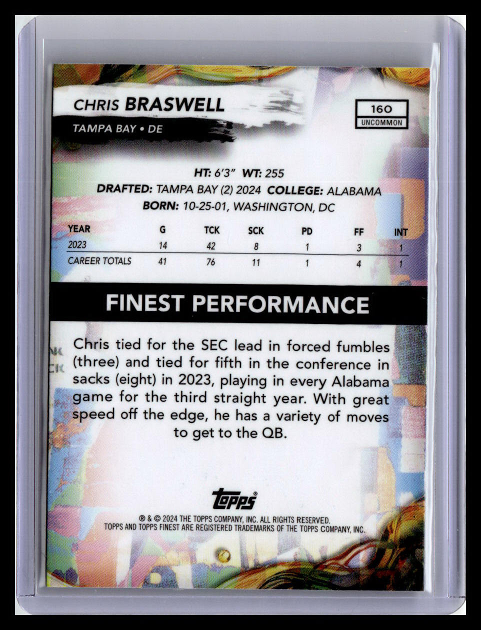 2024 Finest #160 Chris Braswell