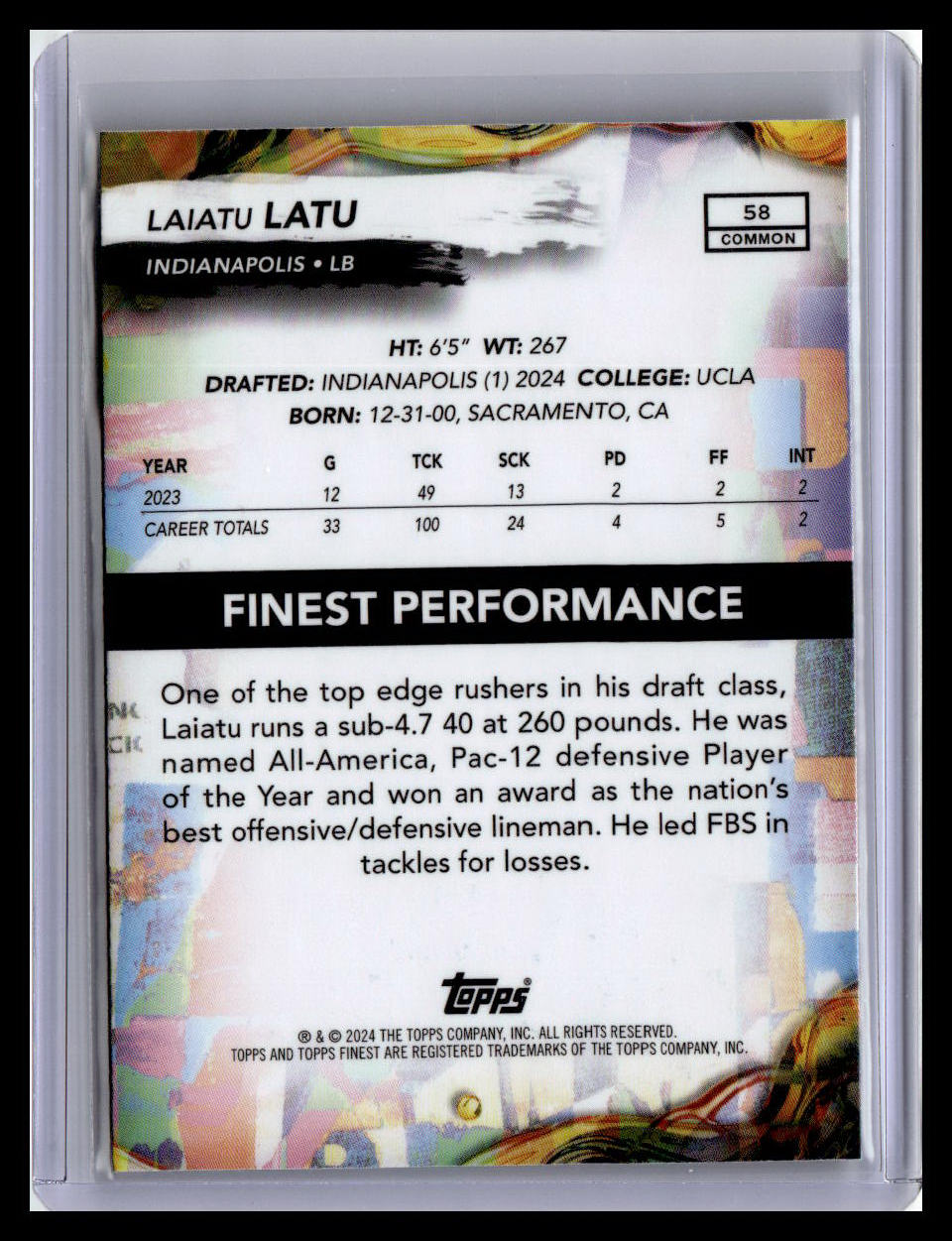 2024 Finest #58 Laiatu Latu