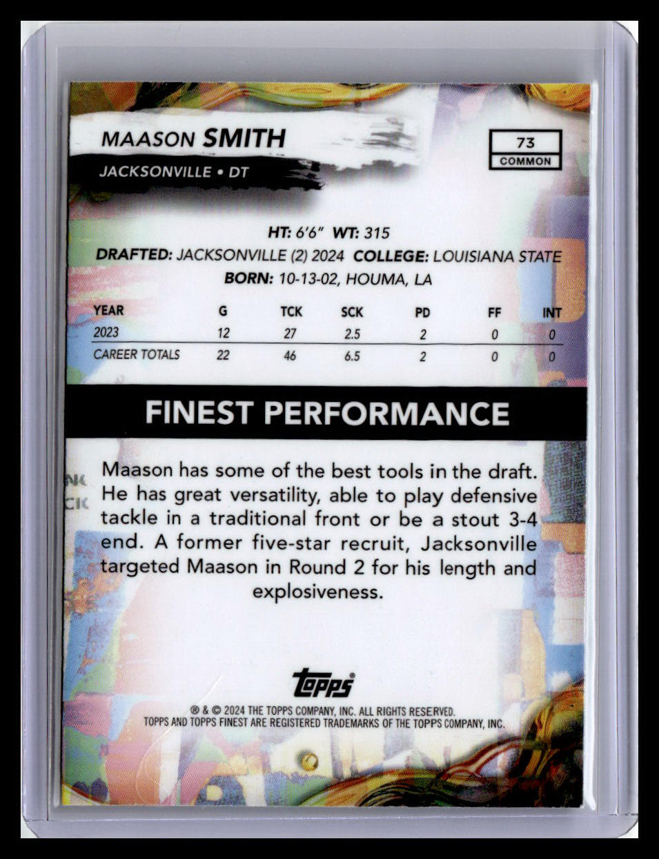2024 Finest #73 Maason Smith
