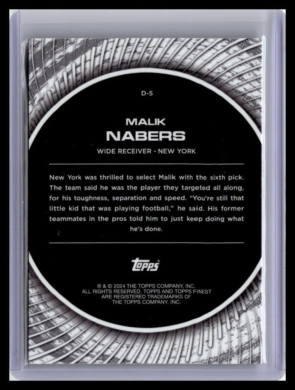 2024 Finest #D-5 Malik Nabers Debut
