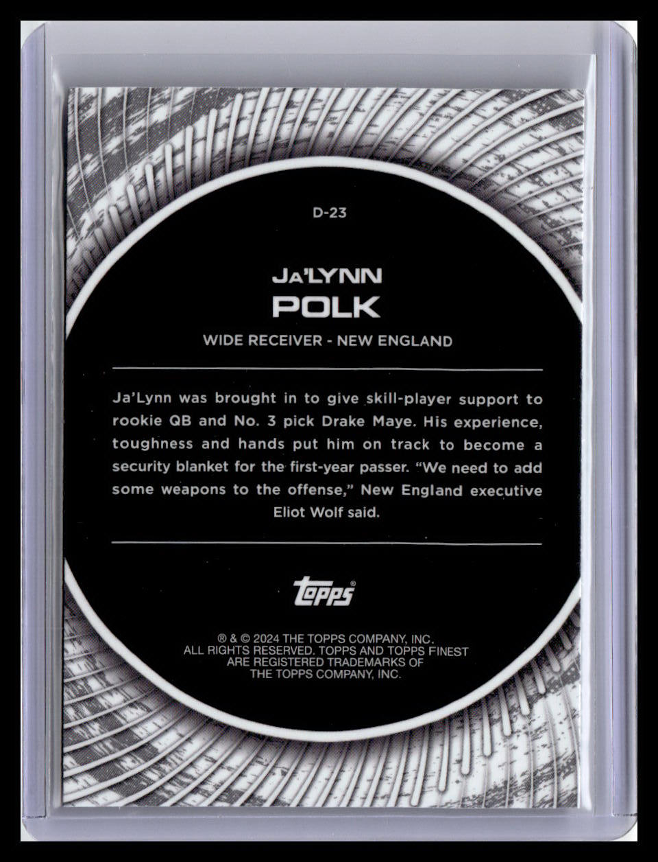 2024 Finest #D-23 Ja’Lynn Polk Debut