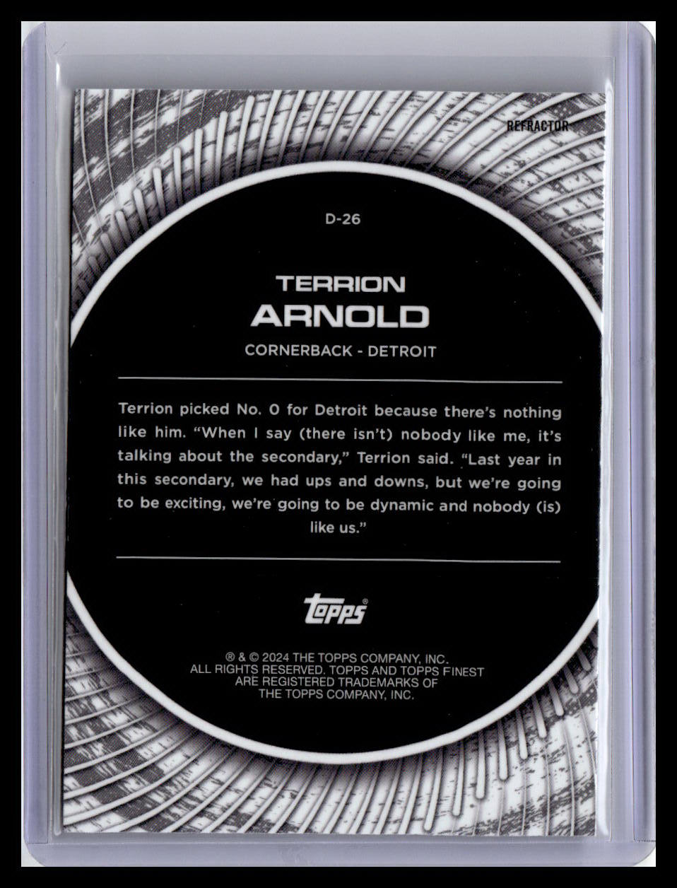 2024 Finest #D-26 Terrion Arnold Debut