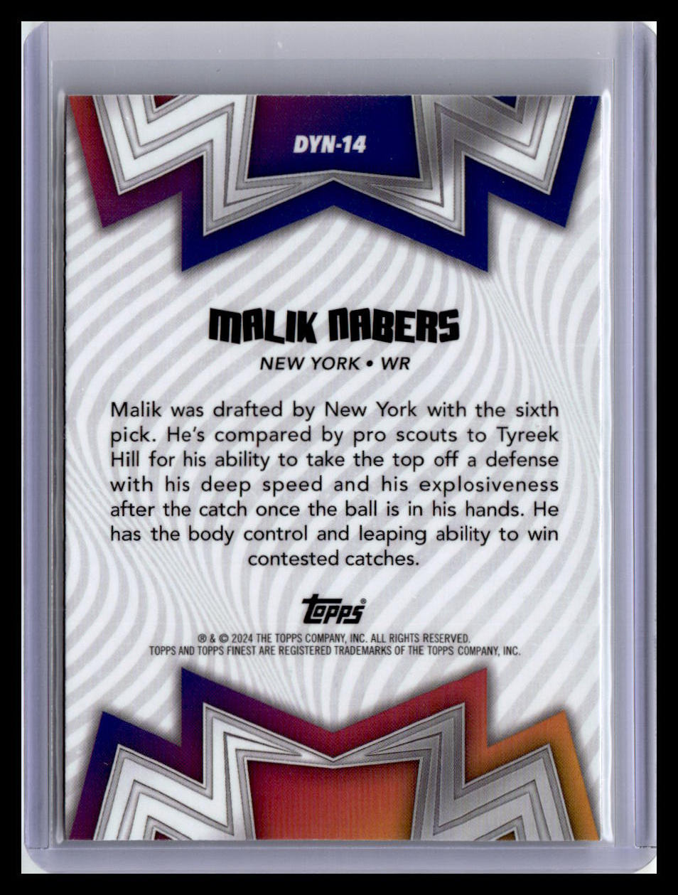 2024 Finest #DYN-14 Malik Nabers Dynamos Checkerboard Refractor