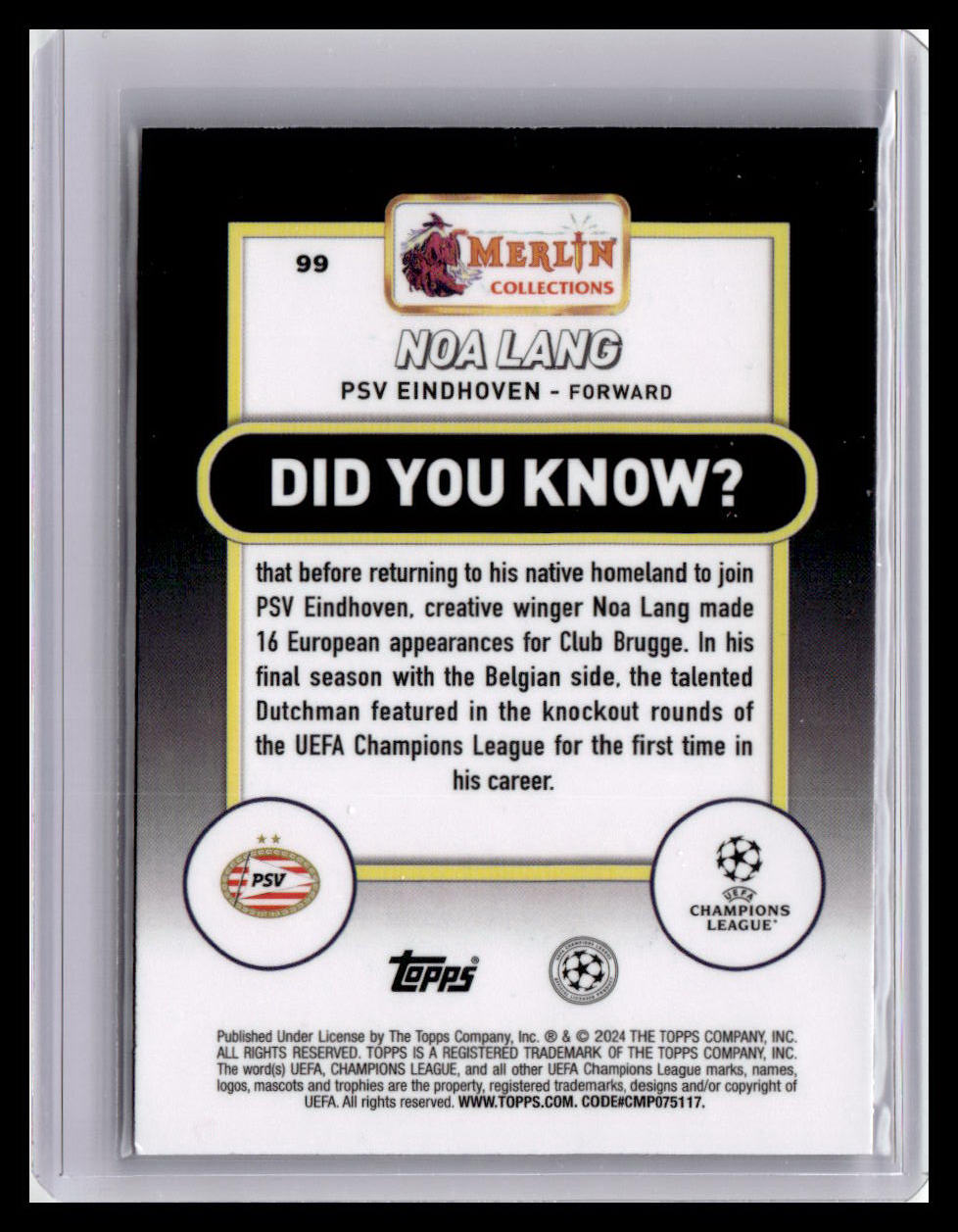 2023-24 Merlin UEFA Club Competitions #99 Noa Lang