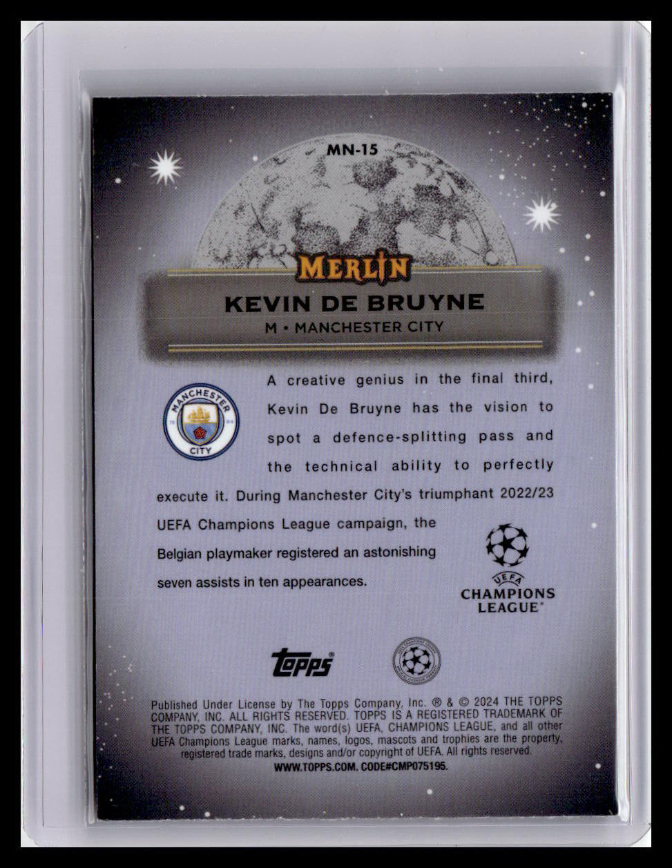 2023-24 Merlin UEFA Club Competitions #MN-15 Kevin De Bruyne Mystic Nights