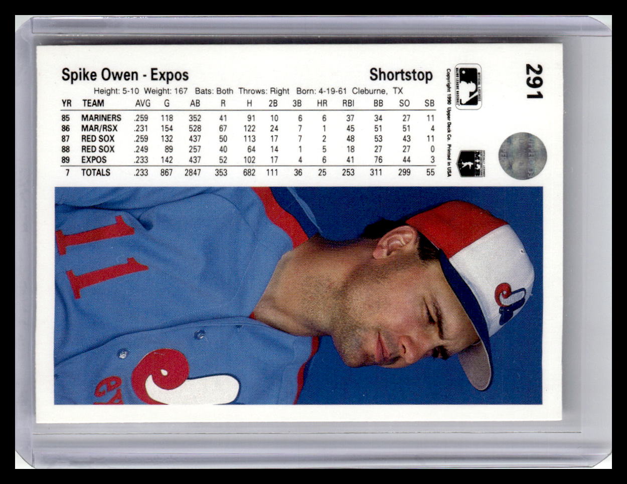 1990 Upper Deck #291 Spike Owen