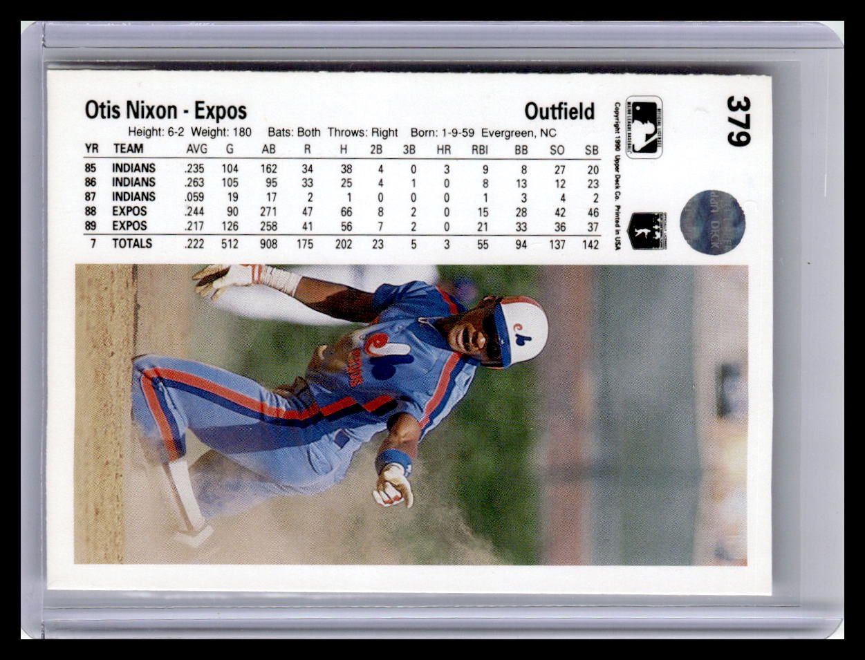 1990 Upper Deck #379 Otis Nixon