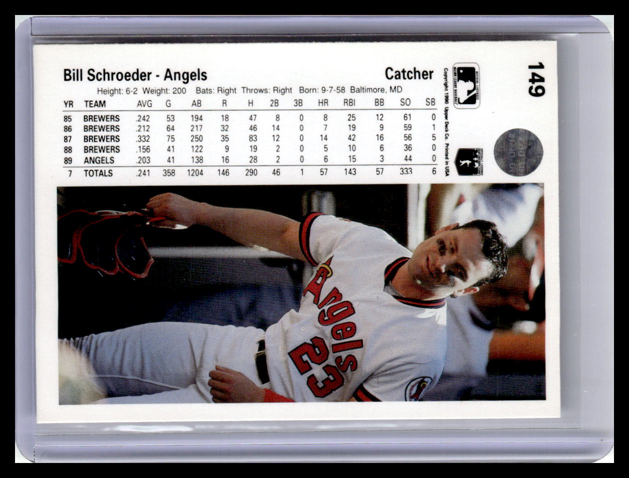 1990 Upper Deck #149b Bill Schroeder