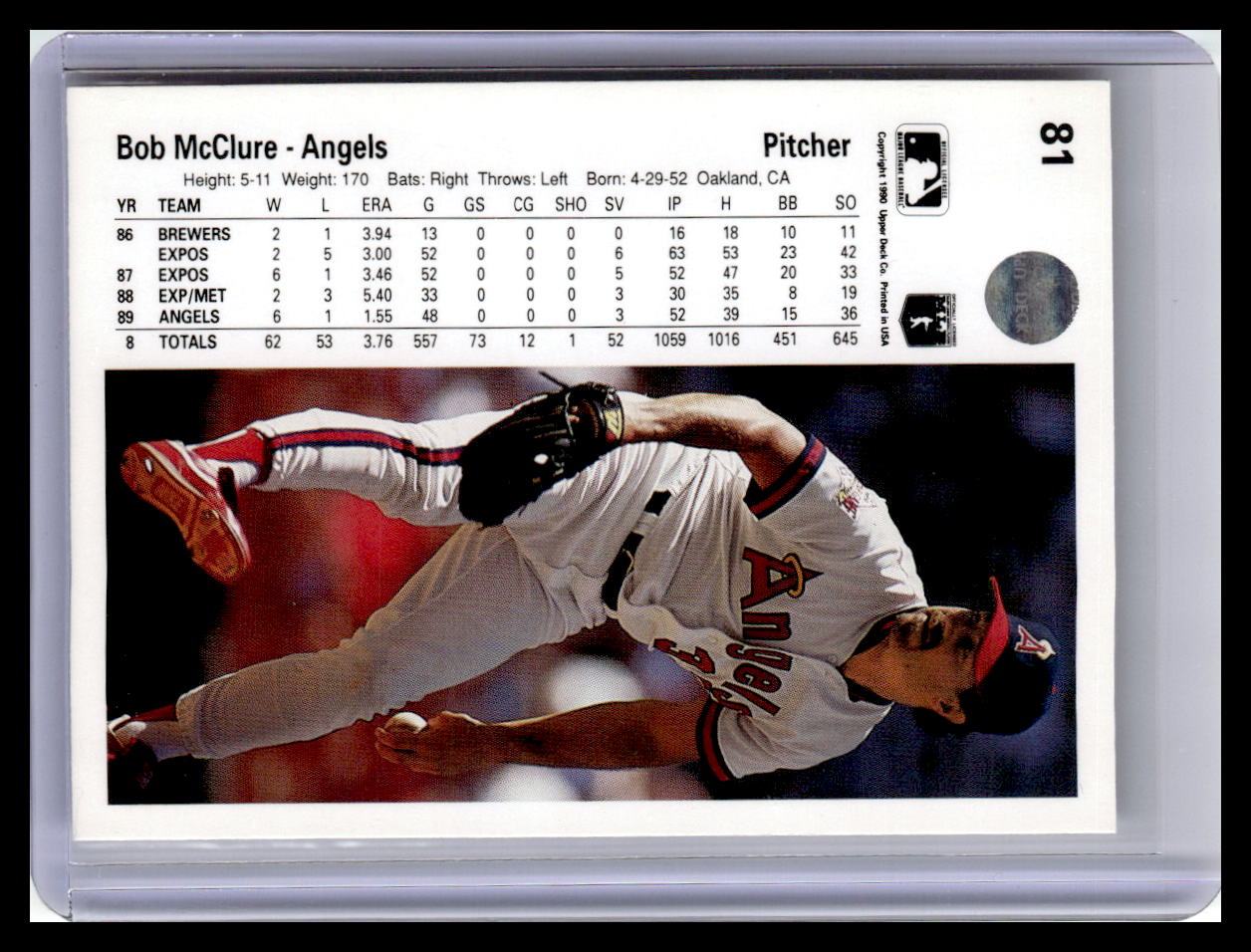 1990 Upper Deck #81 Bob McClure