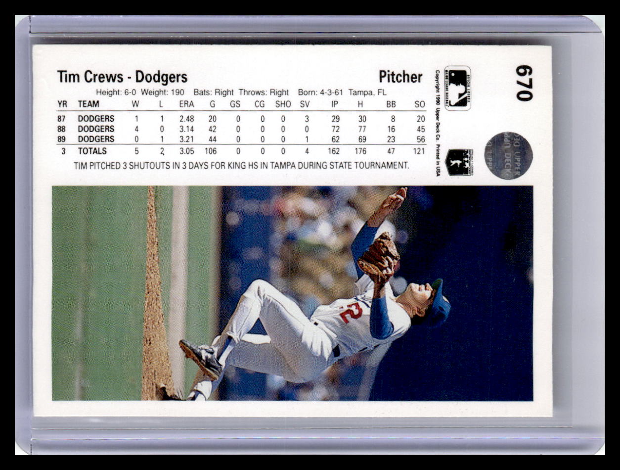 1990 Upper Deck #670 Tim Crews