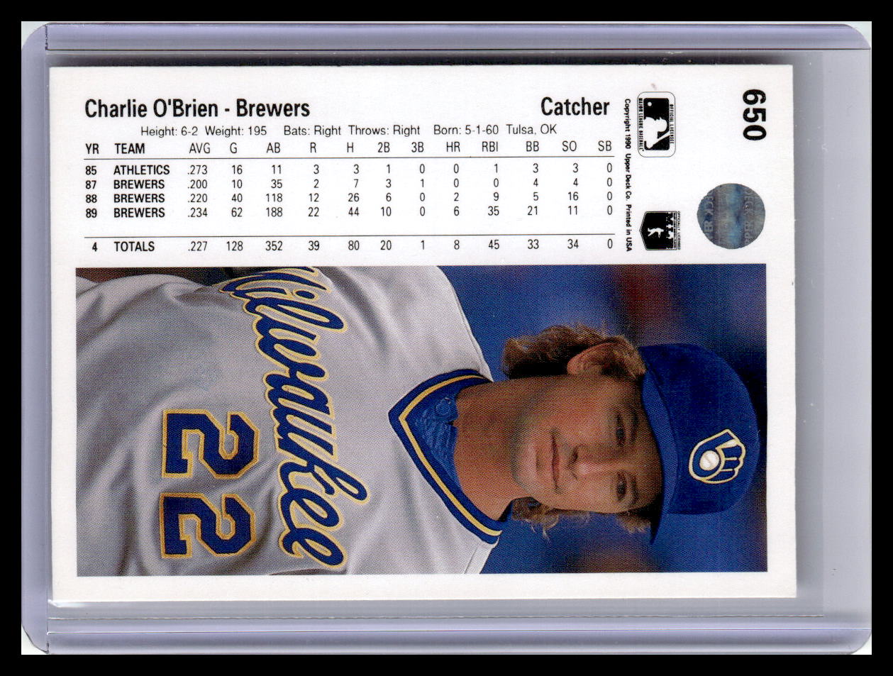 1990 Upper Deck #650 Charlie O'Brien