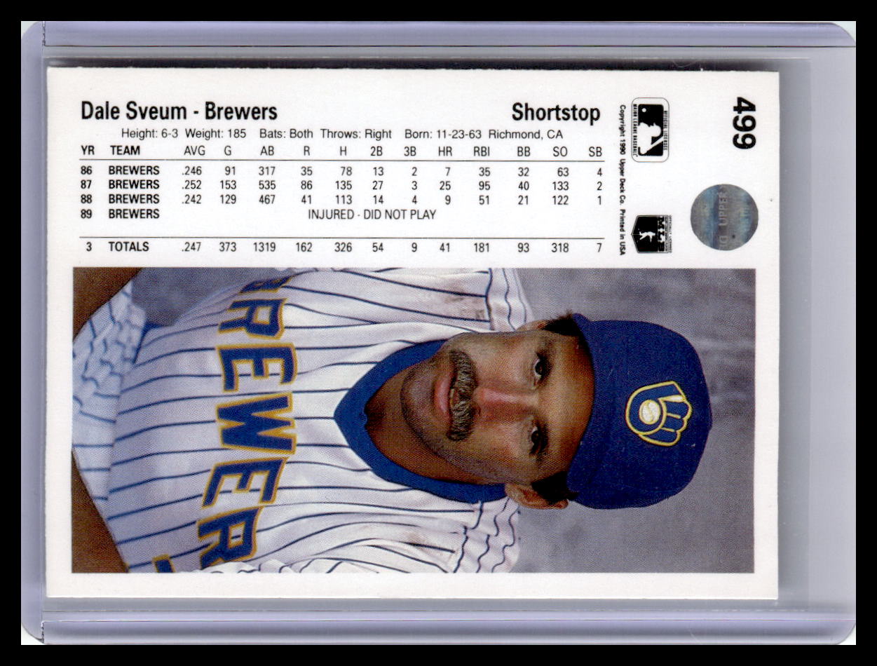 1990 Upper Deck #499 Dale Sveum