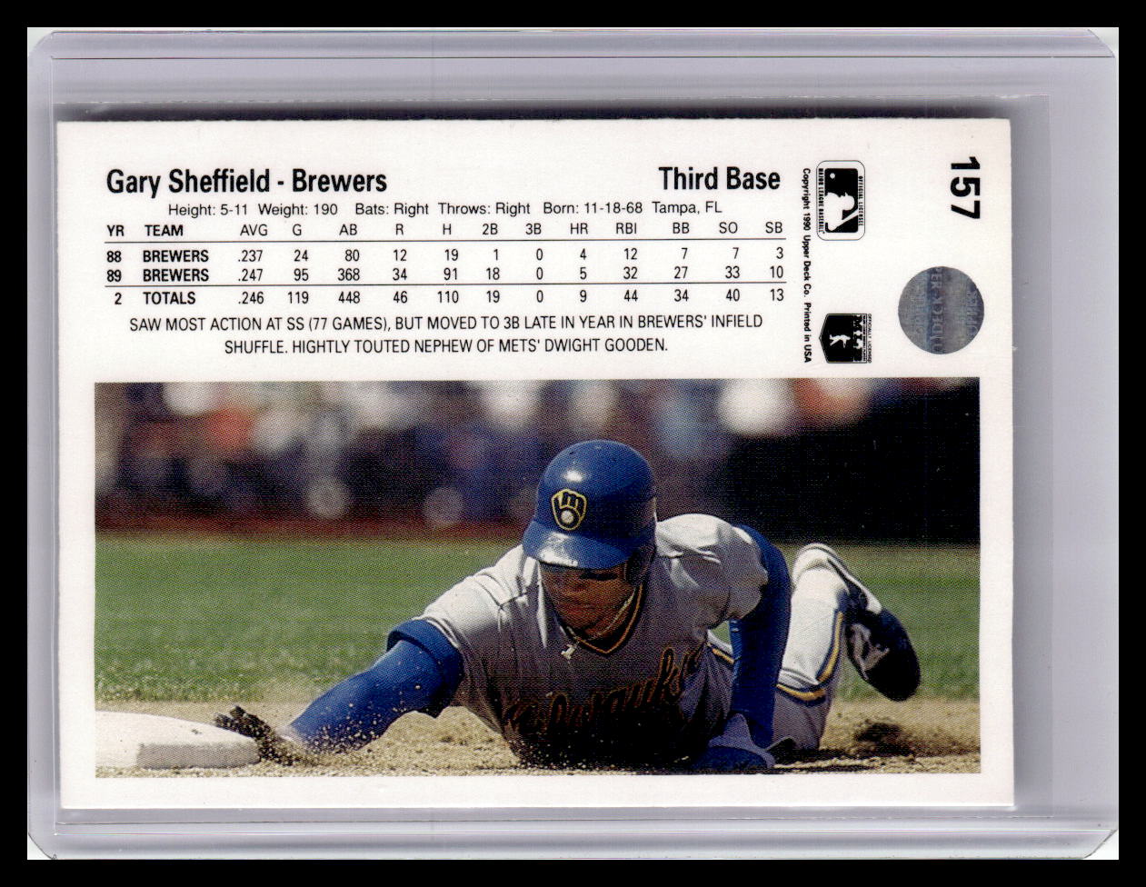 1990 Upper Deck #157b Gary Sheffield
