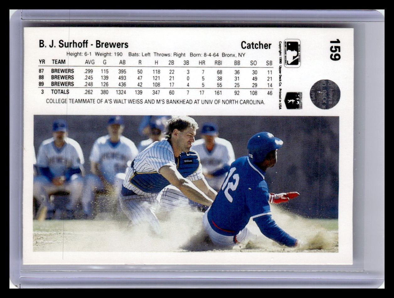 1990 Upper Deck #159a B.J. Surhoff