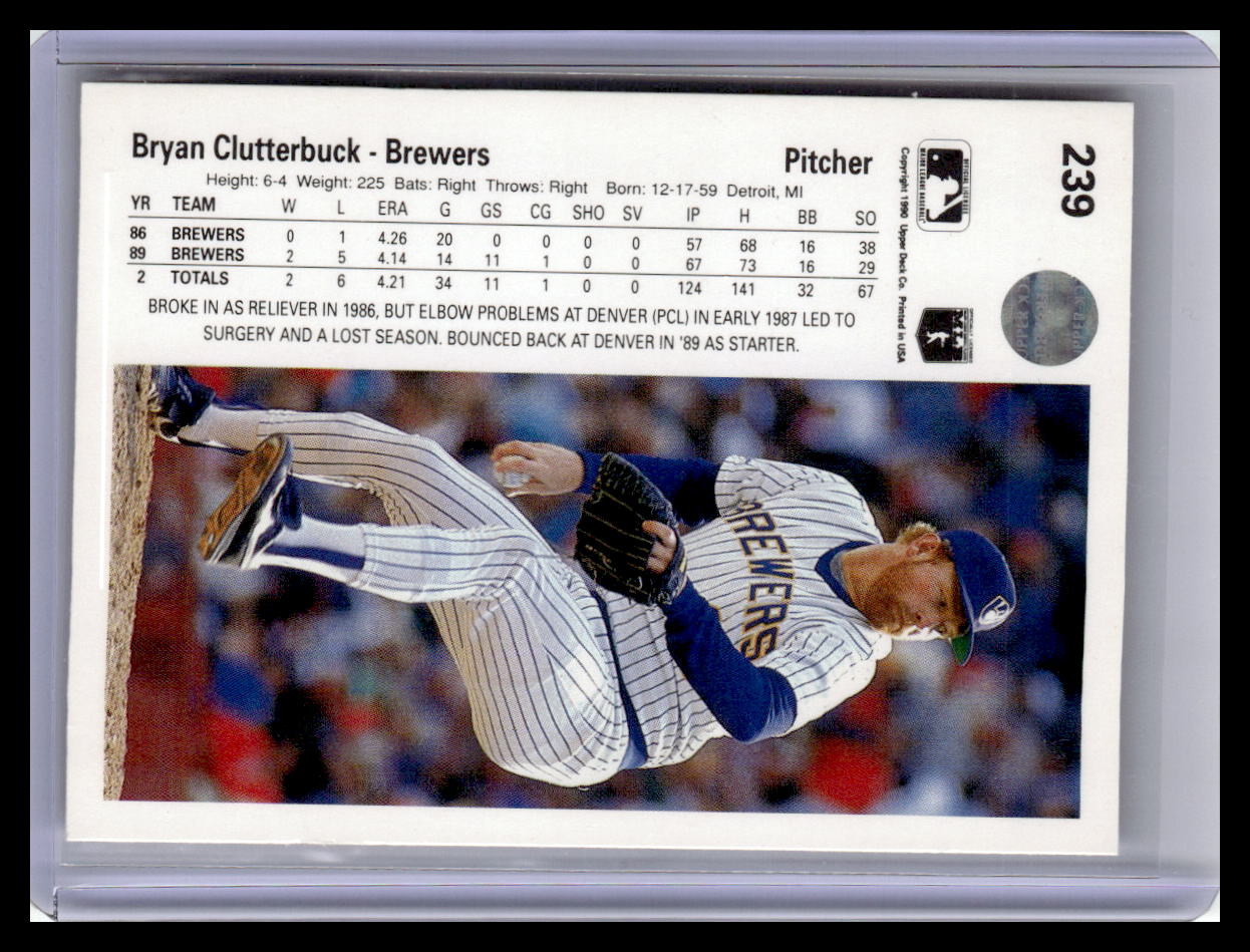 1990 Upper Deck #239 Bryan Clutterbuck