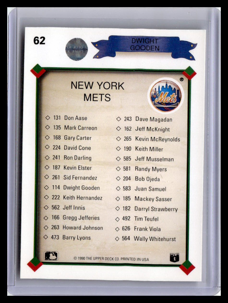 1990 Upper Deck #62 Dwight Gooden