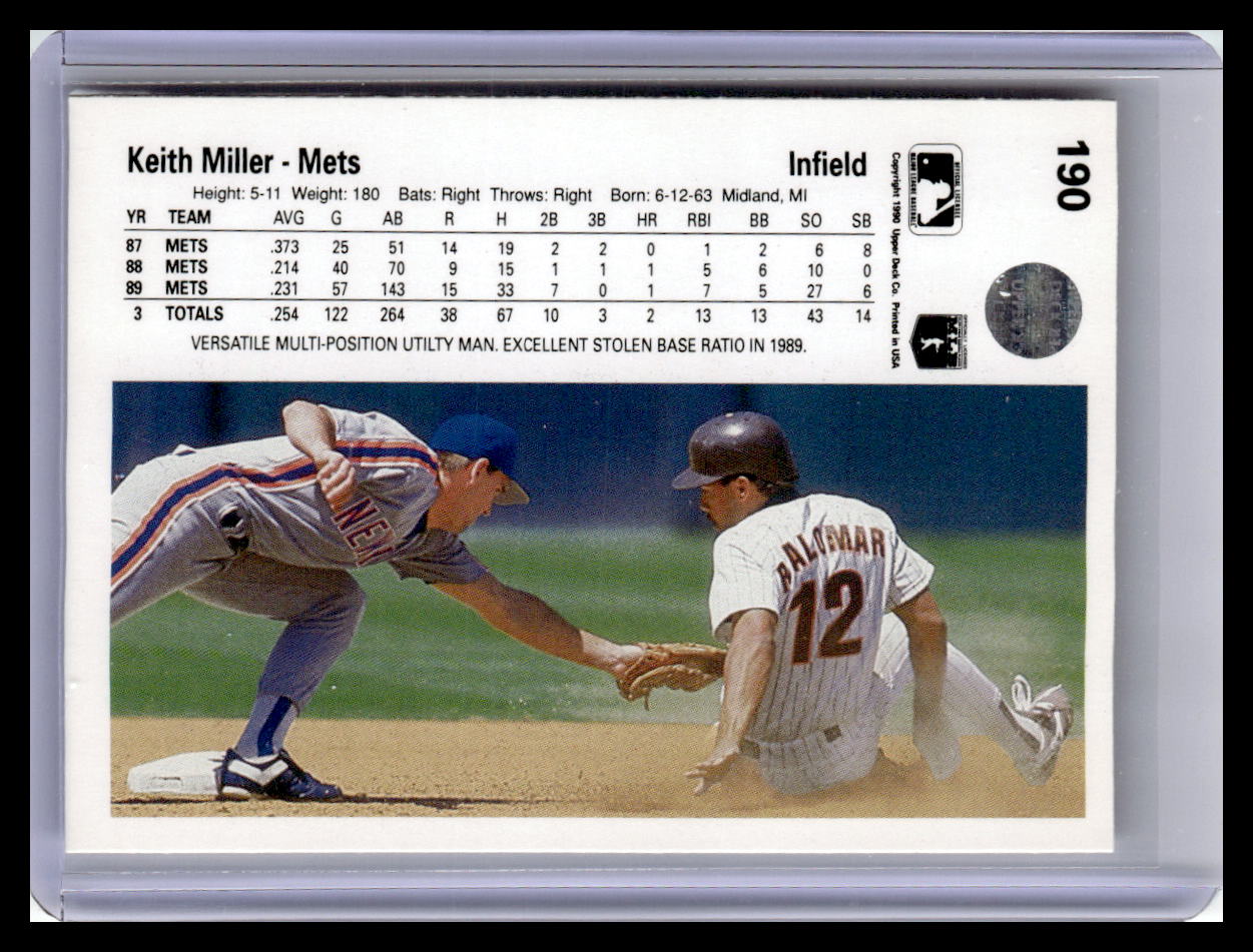1990 Upper Deck #190a Keith Miller