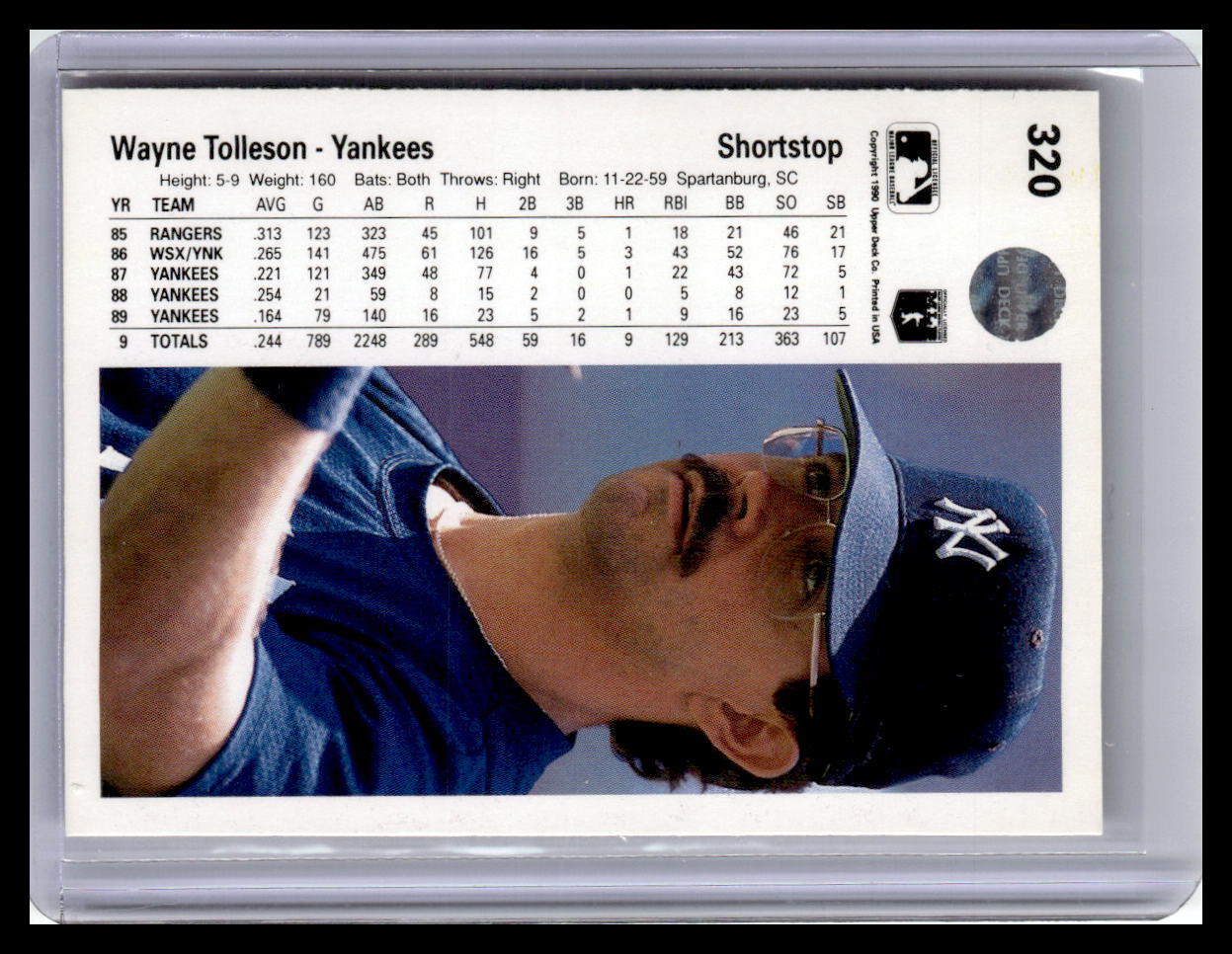 1990 Upper Deck #320 Wayne Tolleson