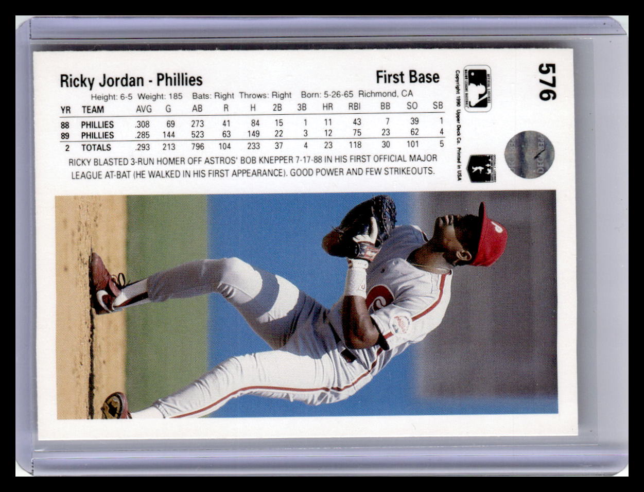 1990 Upper Deck #576 Ricky Jordan