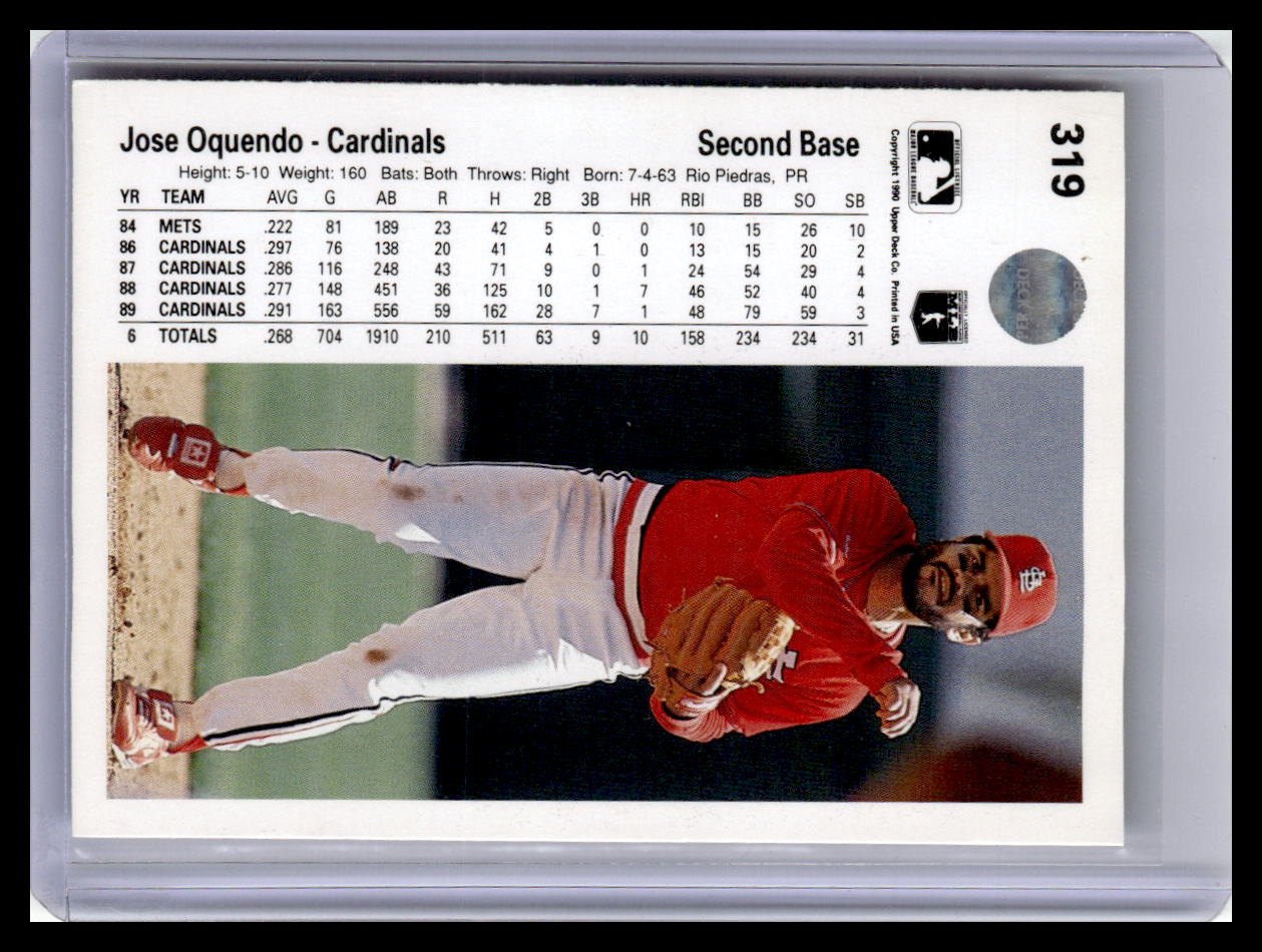 1990 Upper Deck #319 Jose Oquendo