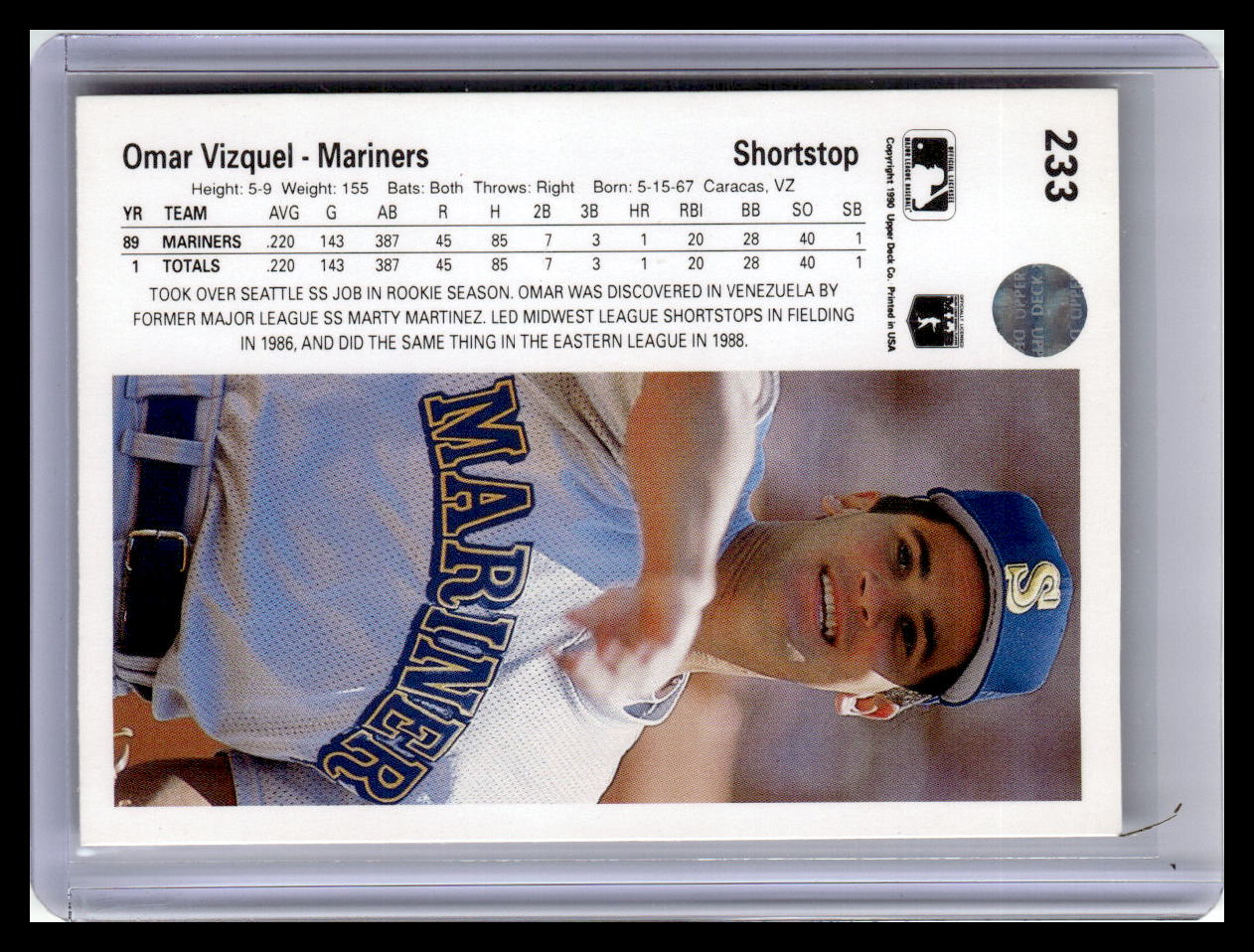 1990 Upper Deck #233 Omar Vizquel