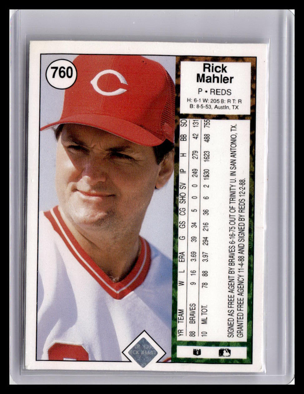 1989 Upper Deck #760 Rick Mahler