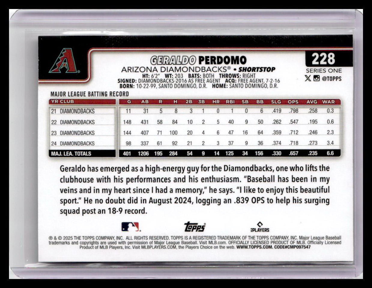 2025 Topps #228 Geraldo Perdomo