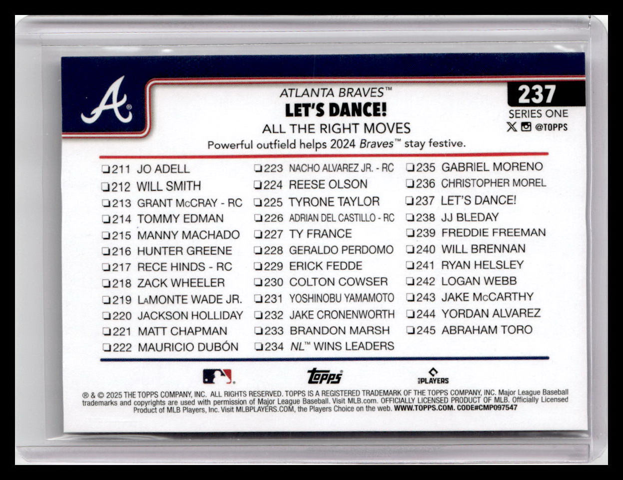 2025 Topps #237 Let’s Dance! All the Right Moves