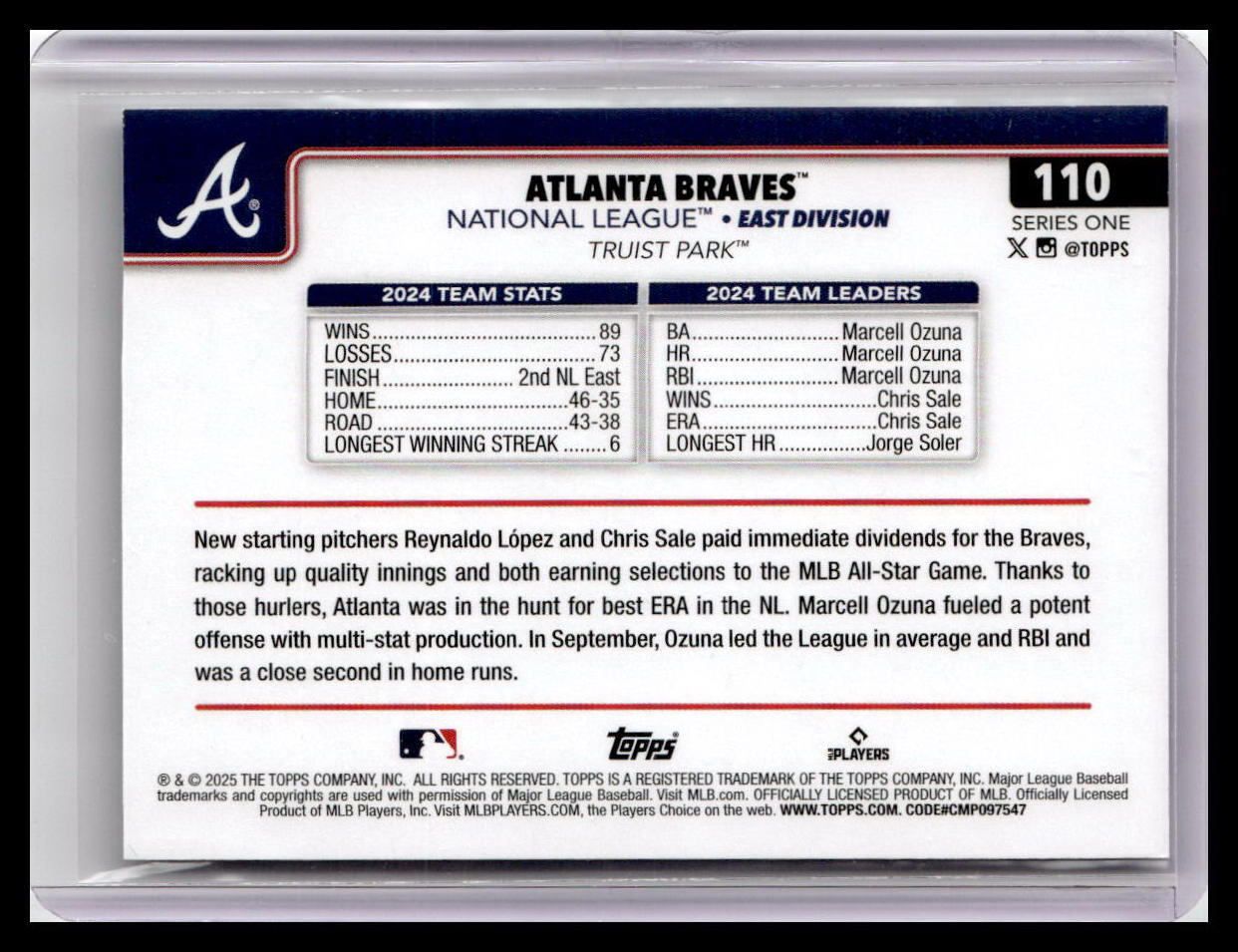 2025 Topps #110 Atlanta Braves