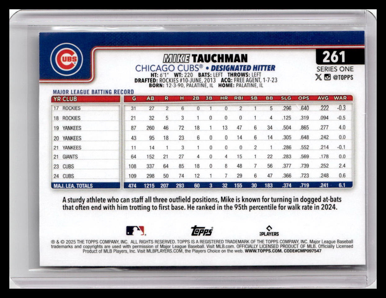 2025 Topps #261 Mike Tauchman
