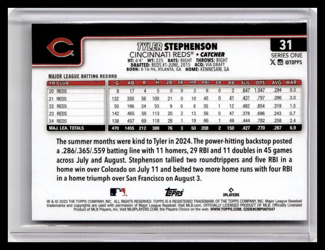 2025 Topps #31 Tyler Stephenson