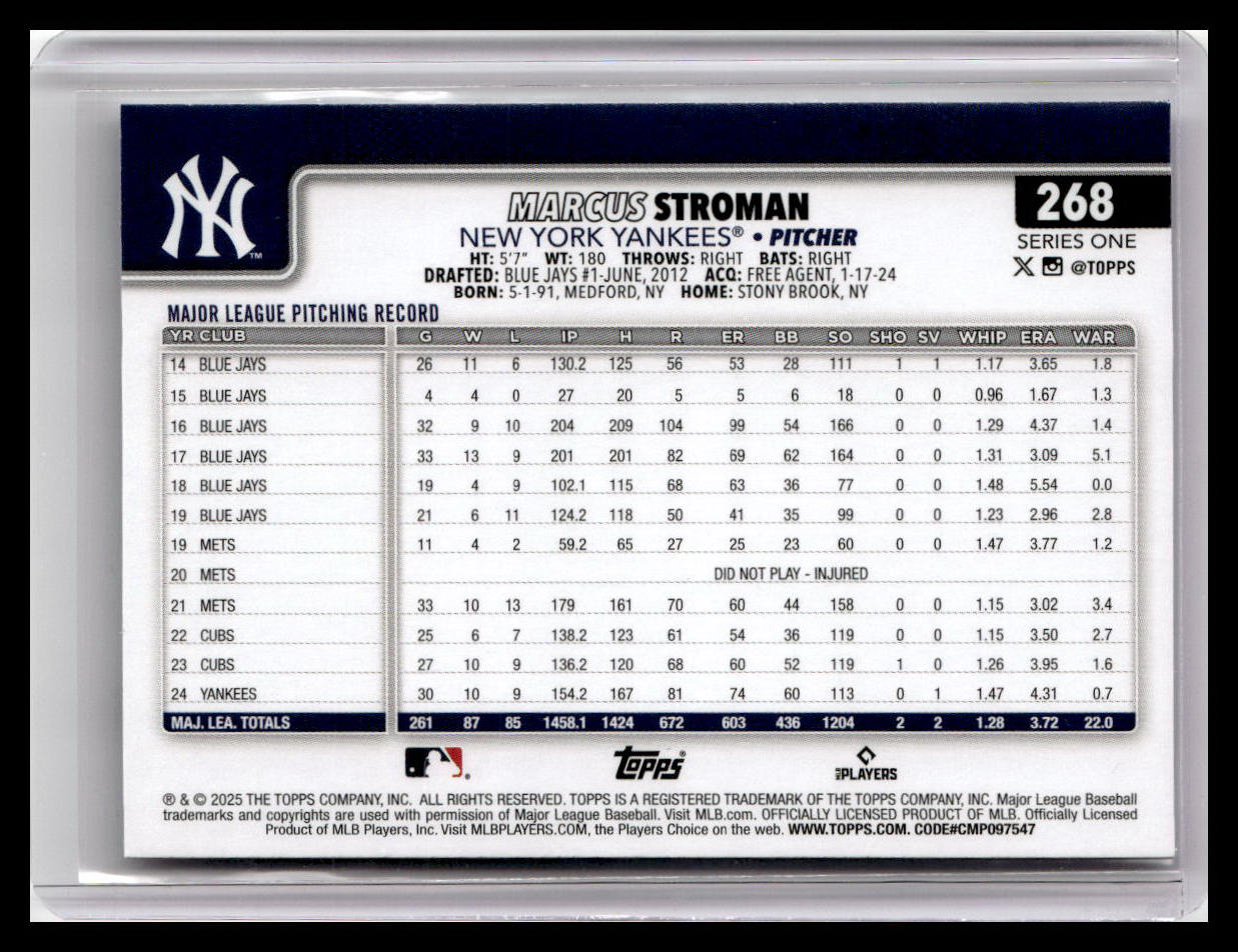 2025 Topps #268 Marcus Stroman