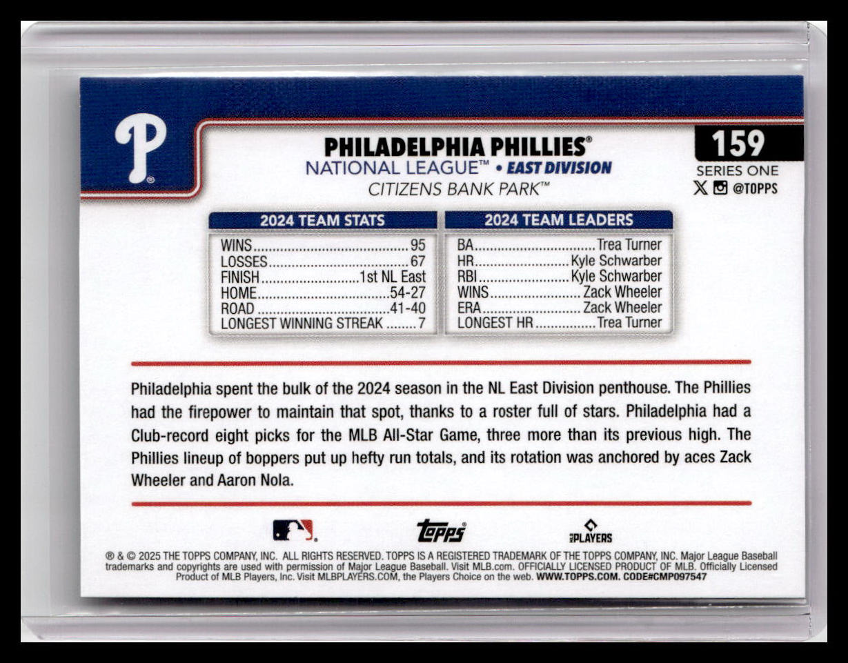 2025 Topps #159 Philadelphia Phillies